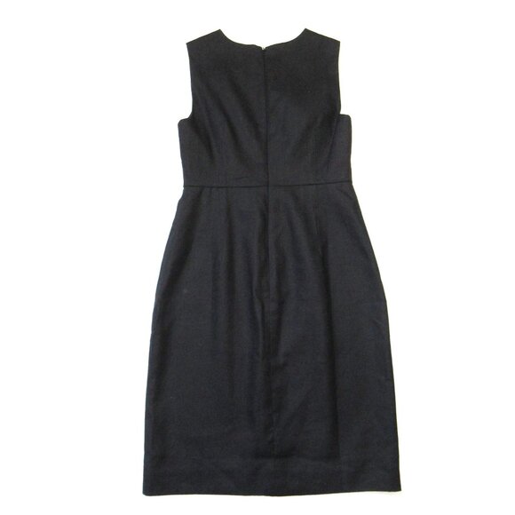 NWT J.Crew Petite High-neck Sheath in Black Stretch Linen Blend Dress 8P - Picture 6 of 6